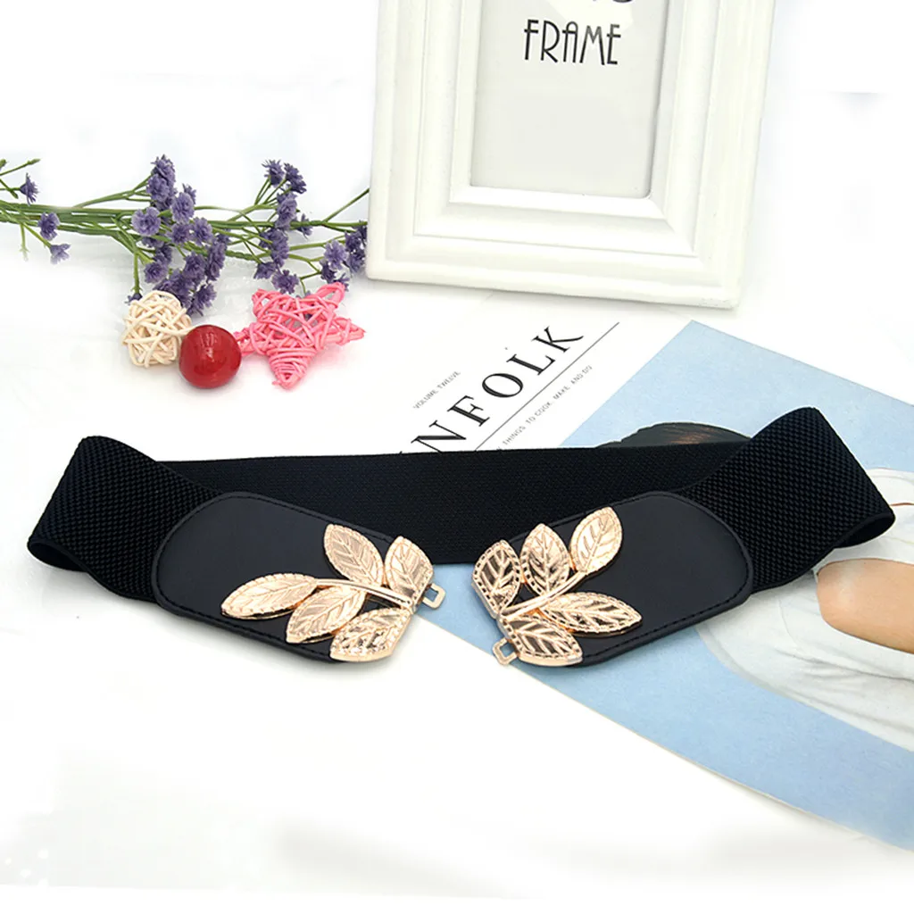 

& Vintage Wide Waist Belt for Women Retro Totem Wide Waistband Elastic Stretch Dress Waist Belt Buckle band ladies pasek damski