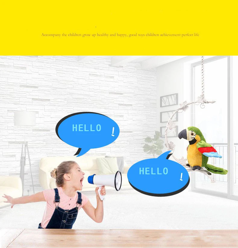 Подарок три Цвета двигаться крыло говоря музыкальные попугай может повторить