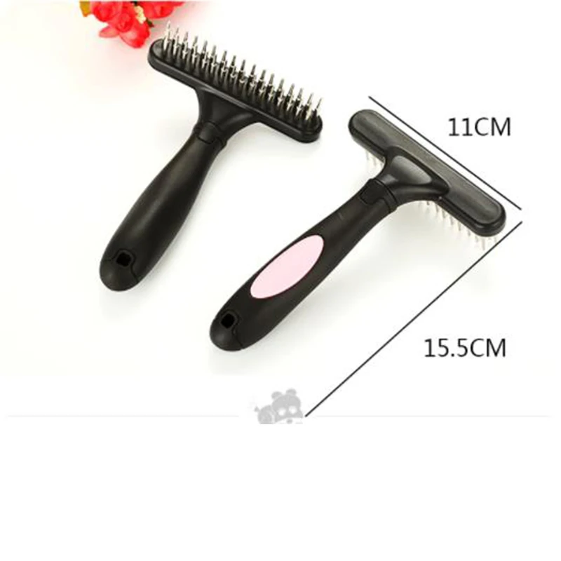

Pet Professional Grooming Comb Double Row Pins Undercoat Rake for Dogs Cats Shedding Clean Tool with Rotating Pins Pet Supplies