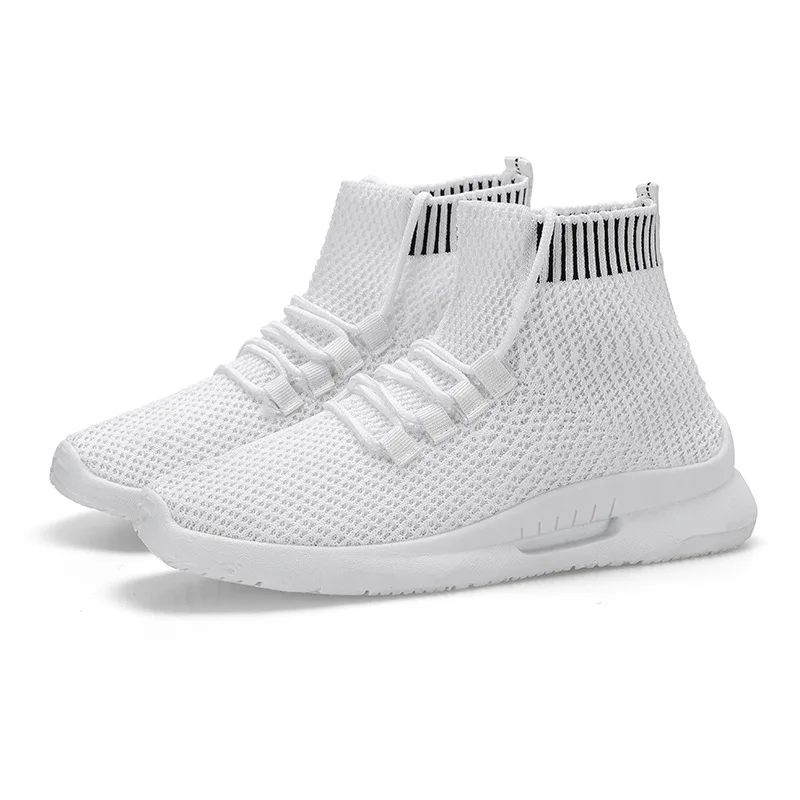 Женская Повседневная обувь Носки на плоской платформе Высокие кроссовки Дышащие