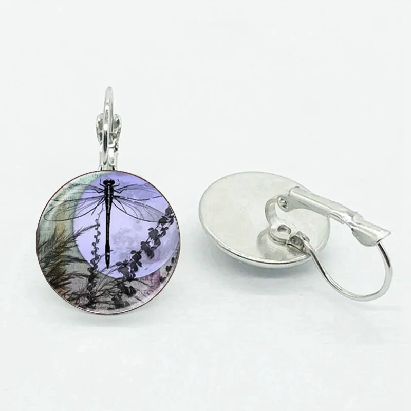Лидер продаж милые серьги-подвески в виде стрекозы круглые стеклянные выпуклые