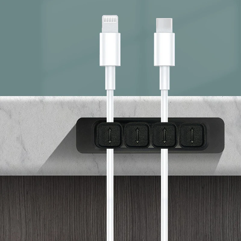 17*90mm Organizer Desktop Self-Adhesive USB Data Cable Wire Nail-Free Storage Holder With Magnetic | Электроника