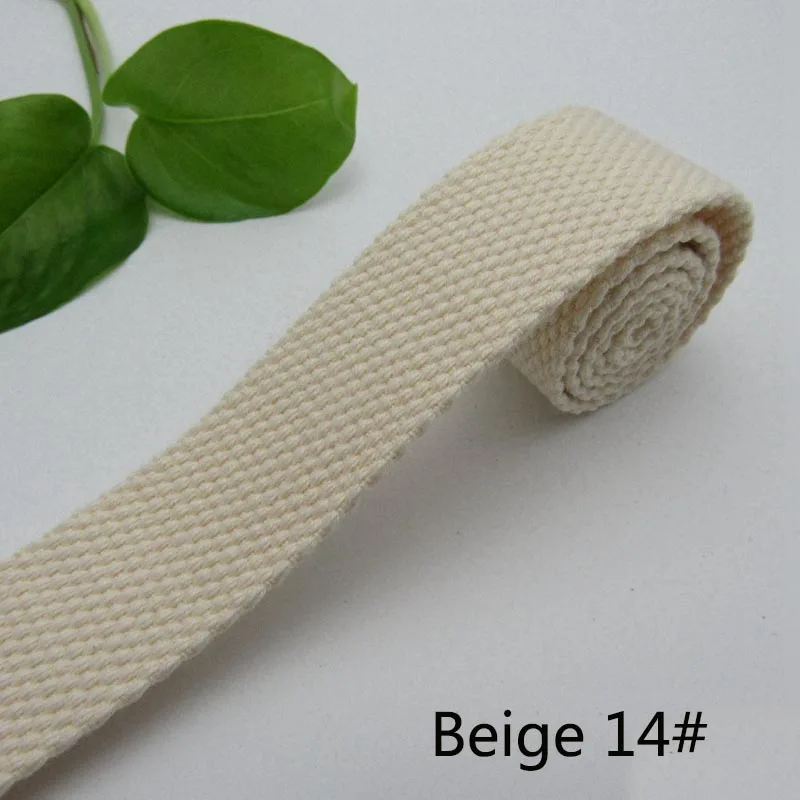 beige 3 метра 50 мм толщиной 2 мм холст полиэфирная хлопчатобумажная тканая лента Этикетка Лента для сумок рюкзак ремень косой привязки ленты DIY шитье ремесло - Цвет: beige
