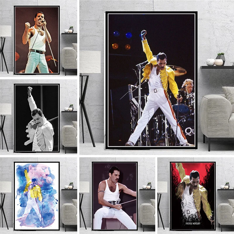

1986 Queen Legendery Singer Star canvas painting Freddie Mercury Posters and Prints Cuadros Wall Art Picture For Home Decoration