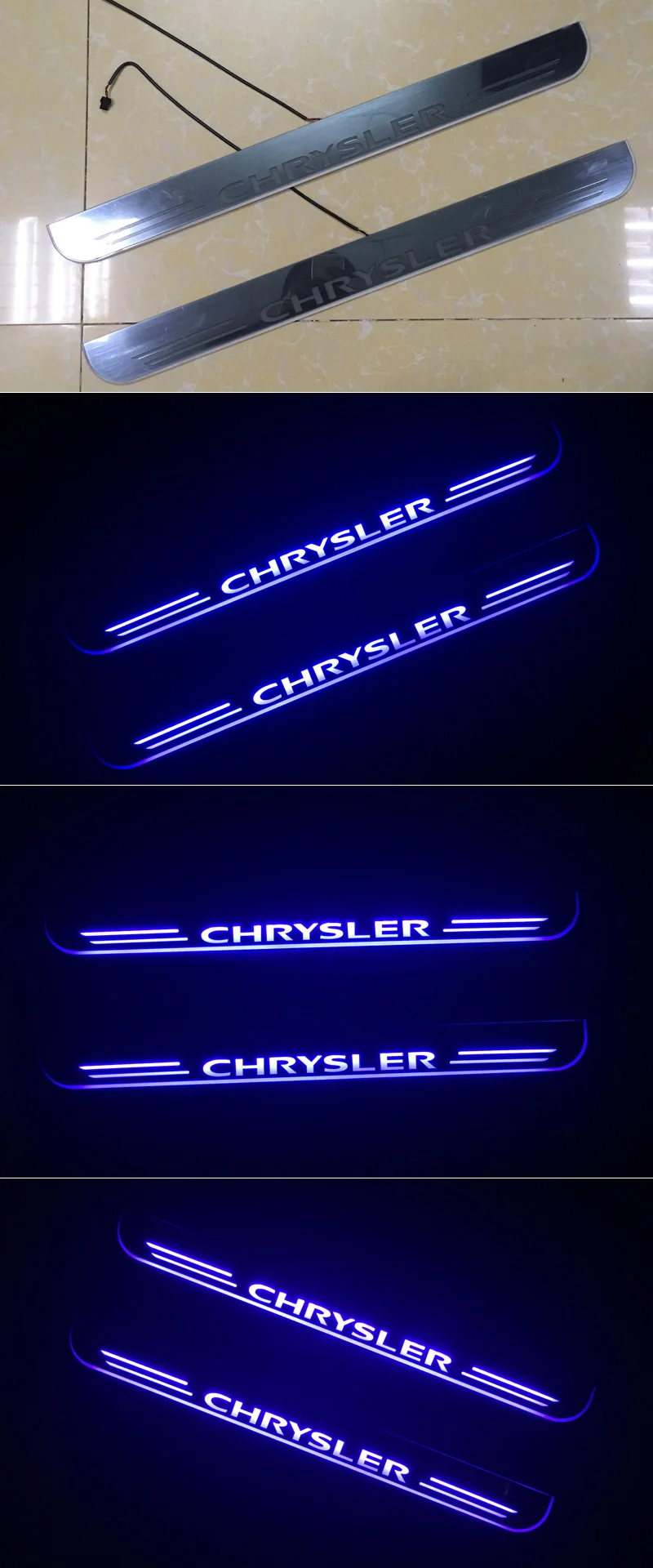 SNCN 4 шт. Автомобильный светодиодный дверной порог для Chrysler 300 300C 2005- ультратонкий акриловый Динамический светодиодный светильник