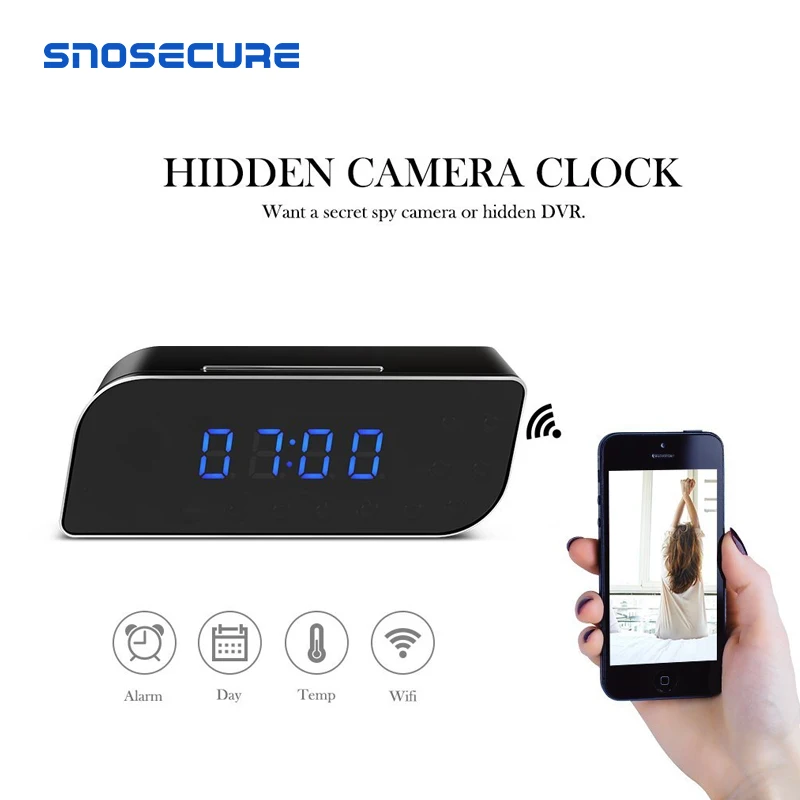 SNOSECURE Время Будильник 1080P WIFI мини камера беспроводной датчик движения няня H.264 IP