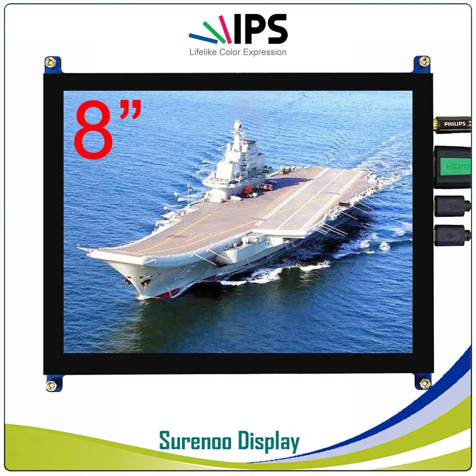 HDMI совместимый ЖК модуль 8 0 дюйма 1024*768 4:3 с высокой яркостью IPS экран USB емкостная