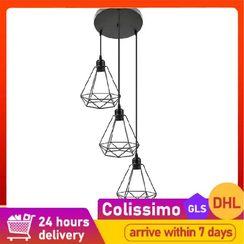 Новинка 3 шт./компл. современные подвесные светильники в виде черной клетки