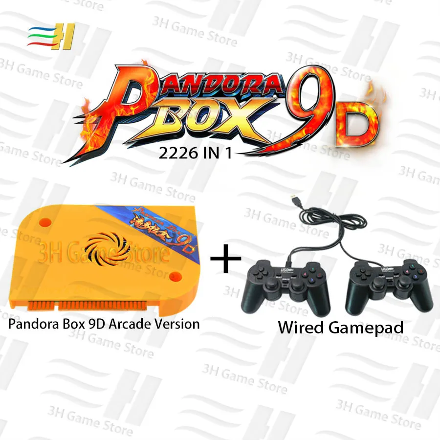 Pandora Box 9D 2226 в 1 аркадная версия доска для игры JAMMA HDMI VGA для монетного управления игровая машина поддержка 3P 4P игры usb - Цвет: 9D wired gamepad