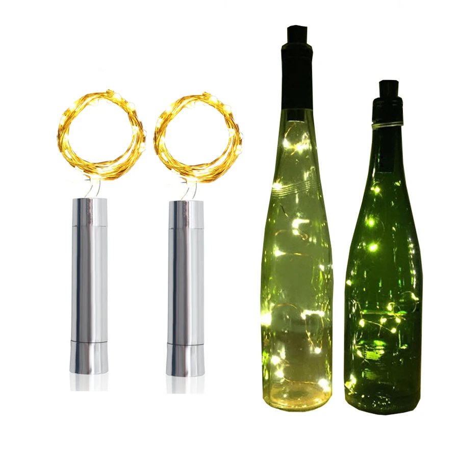 

BEIAIDI 2M 20LED Cork Shaped Wine Bottle Starry String Light Copper Wire Christmas Holiday Party Garland Champagne Stopper Light