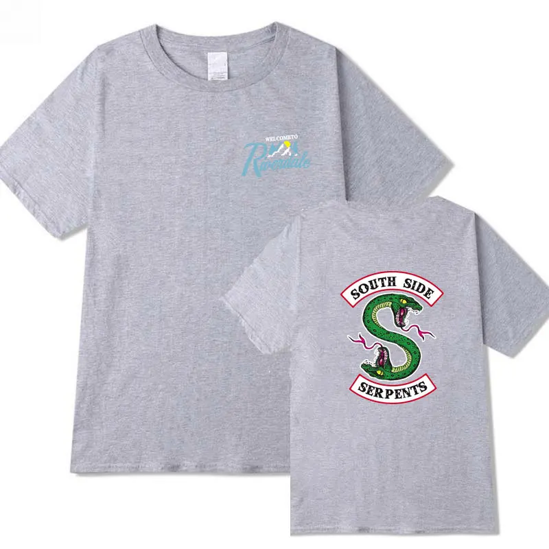 Мужская и женская футболка с принтом в виде змеи ривердейл летняя Винтажная