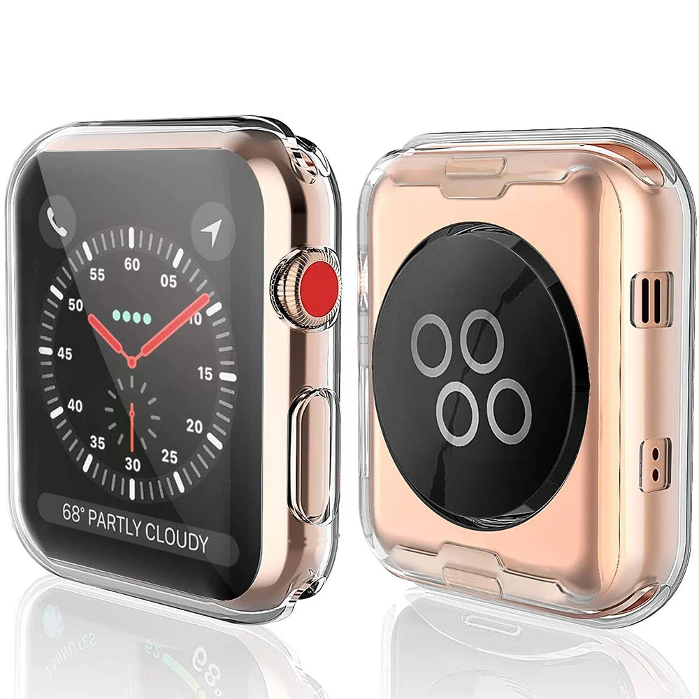 Защитный силиконовый чехол для iWatch Apple Watch Series 6 5 4 3 2 1 SE 38 40 42 44 мм защита