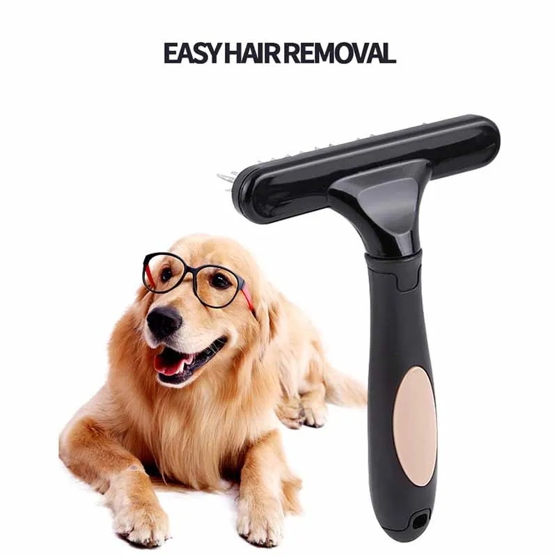 

Professional Double Row Pins Cats Dogs Comb Brush Pet Hair Remover Rake Loosen Wet Dry Grooming Dematting Tools Pets Supplies