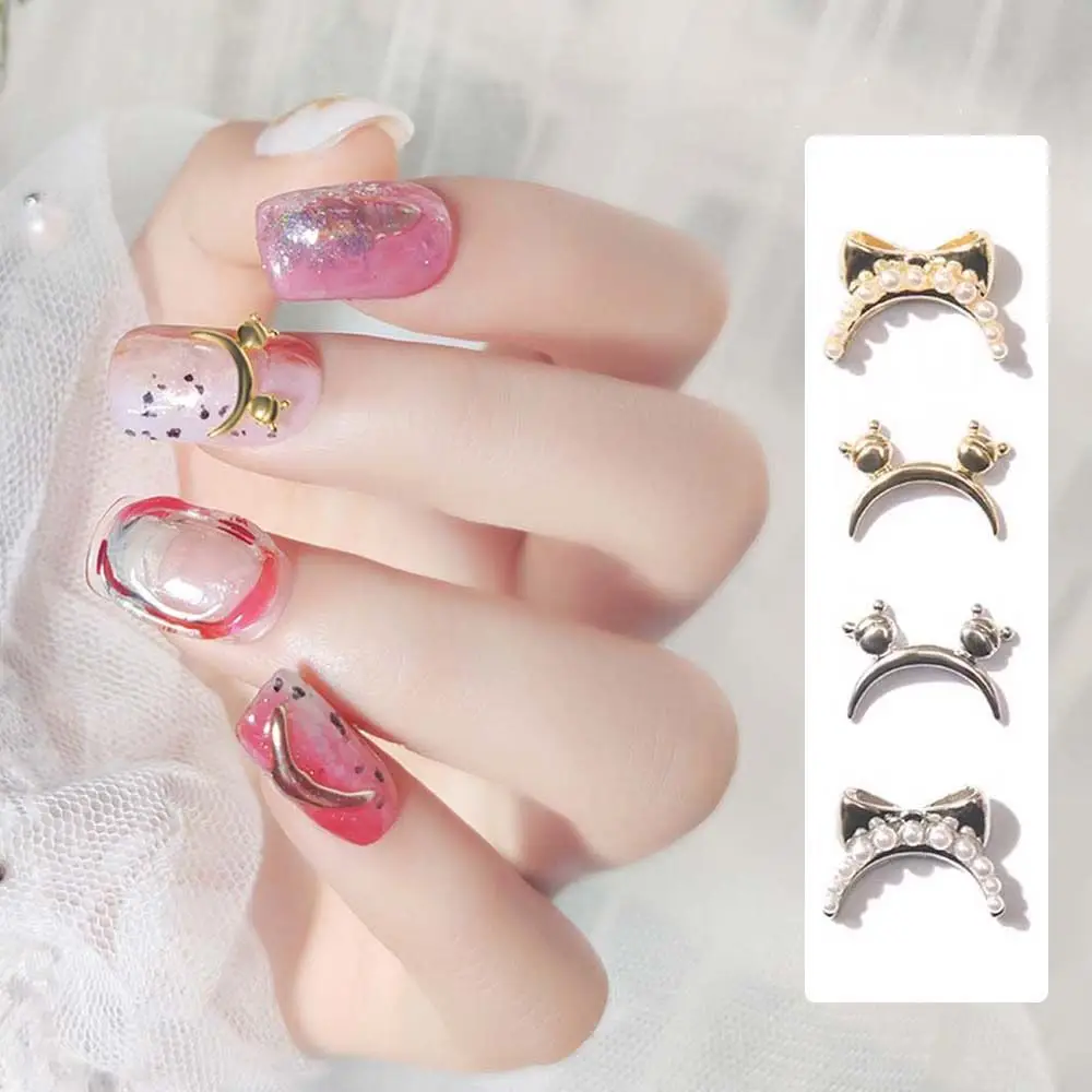 

Naito Japanese Style Super Cute Bow Hair Band Pearl Nail Art Diamond Jewelry Exquisite Glitter Bow Hair Band Nail Decoration