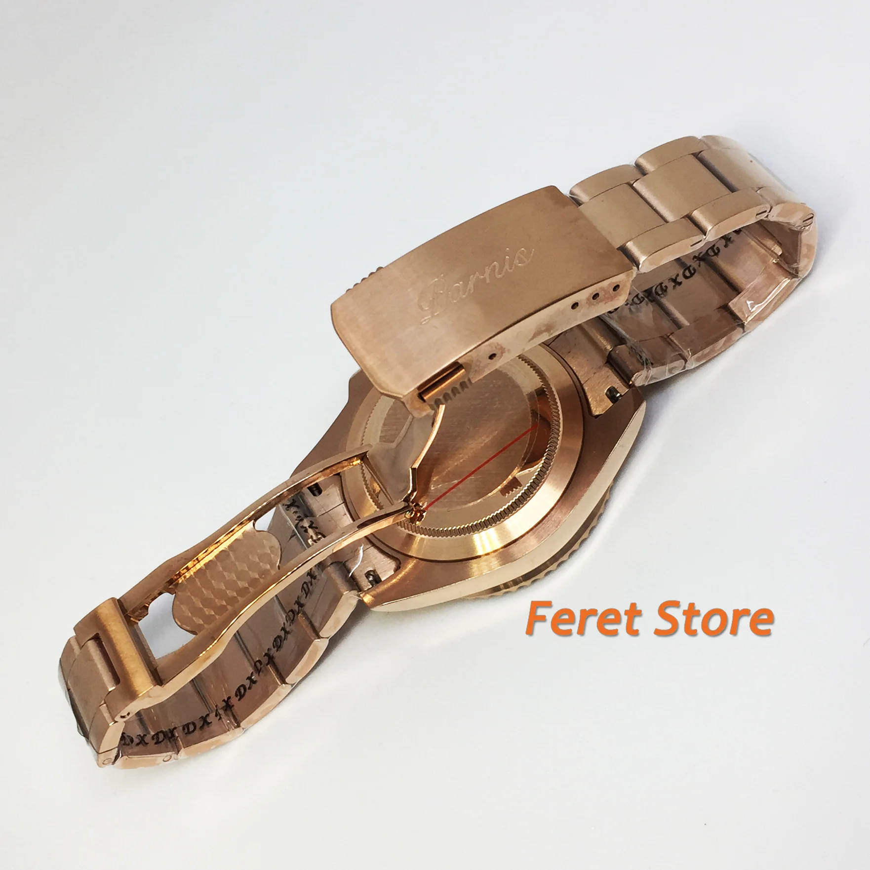 Парнис 41 мм Дата Бизнес класса Люкс с покрытием из розового золота чехол стальной