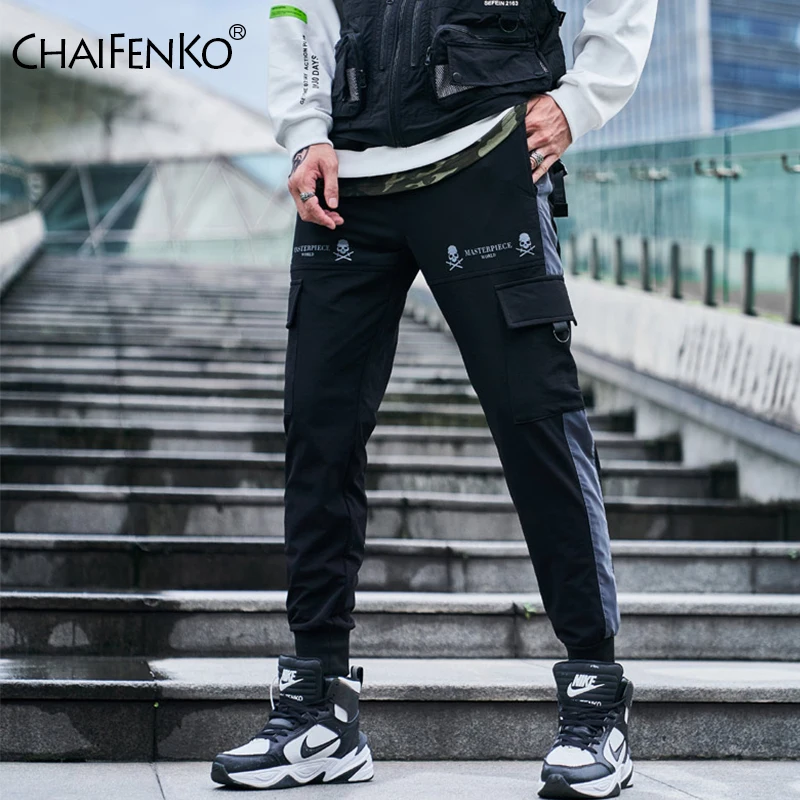 

CHAIFENKO Hip Hop Cargo Pants Men Fashion Harajuku Streetwear Men Pants Black Joggers Sweatpant Multi-Pocket Casual Harem Pants