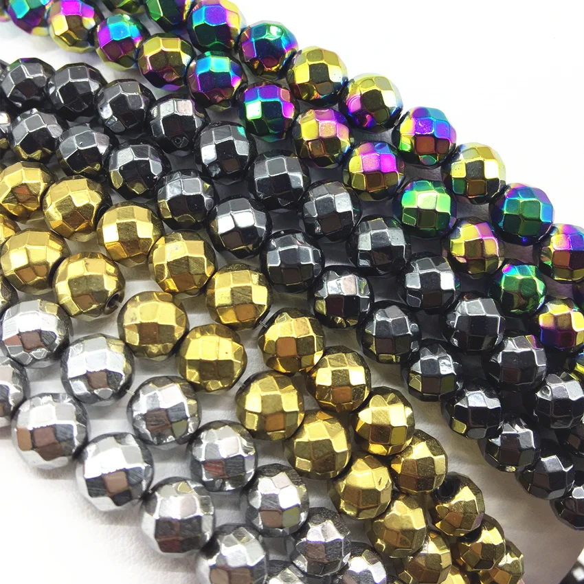 

Faceted Round 3 color Natural Stone Hematite Japser Loose Beads 4 6 8 10 12mm Elegant Diy Jewelry Finding 15inch B190