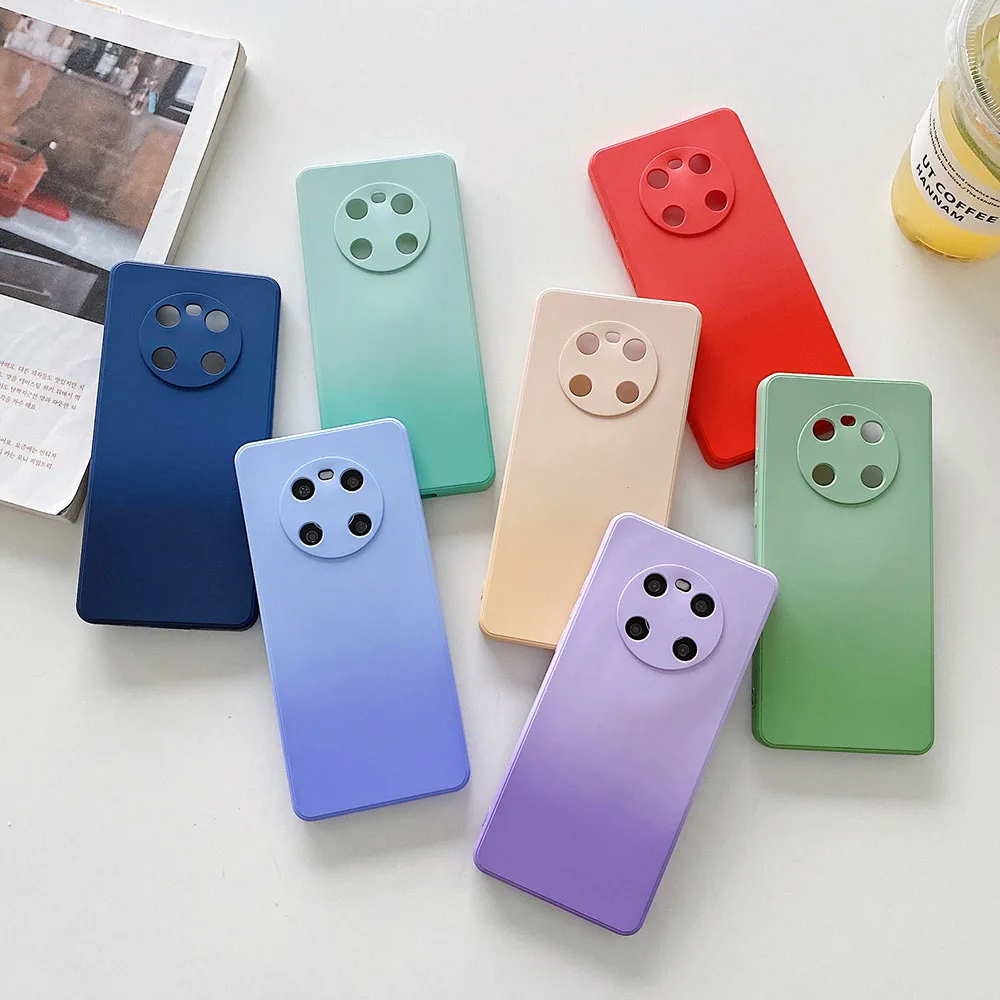 Gradient Matte Case For Huawei P40 P30 Mate 30 40 Pro Nova 7 8 Phone Honor V30 V20 V40 X10 9X Soft Cover | Мобильные телефоны и