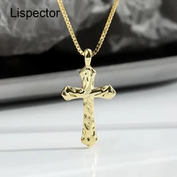 lispector 925 sterling silver retro cross pendant necklace for womenmen vintage box chain necklaces christian religious jewelry