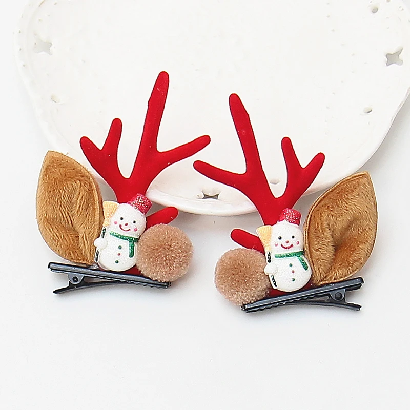 2 шт./лот милые оленьи рога для волос заколки девочек очаровательные меховые