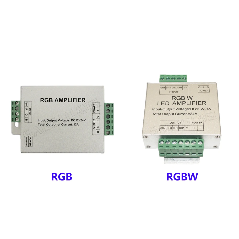 DC12V 24V 12A цветная (RGB)/усилитель RGBW контроллер усилитель сигнала 3CH 4CH Выход Мощность