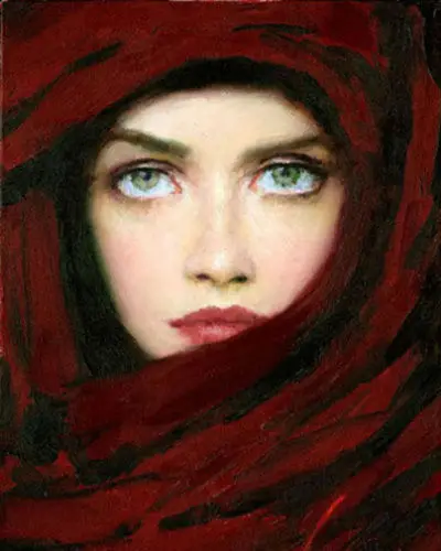 

No Framed Hand Painted Hand-Painted Beautiful Arab Girl Portrait Art Oil Painting On Canvas for Women Men Kids Room Wall Hanging