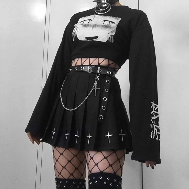 Punk Style Pants Skirt Belt Fashion Gothic Accessories Dark Streetwear Wild PU Leather Belt With Metal Chain