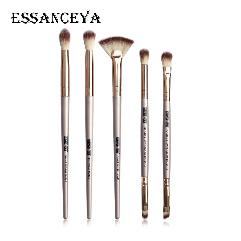 5 pcs ESSANCEYA Pro Кисть для глаз 5 шт. набор кистей для макияжа блендер для глаз бровей Тени для век маленькая Веерная Кисть косметический инструмент наборы кистей для макияжа - Handle Color: 5 pcs