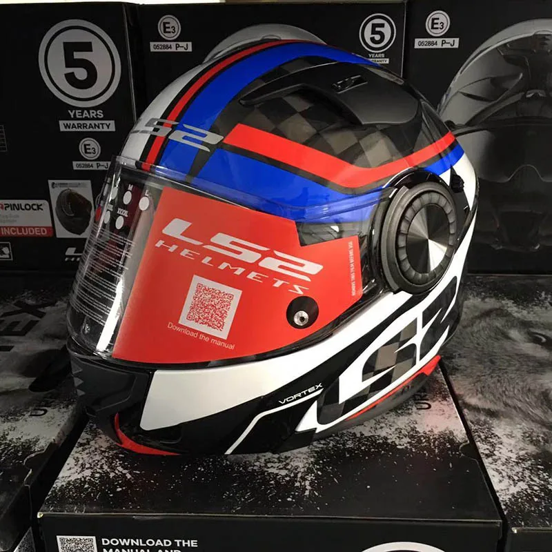 Мотоциклетный шлем LS2 FF313 модульный из углеродного волокна 24K с защитой от