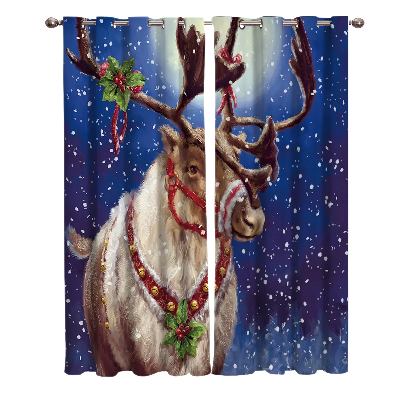 Рождественские олени занавески для гостиной спальни улицы кухни тканевые