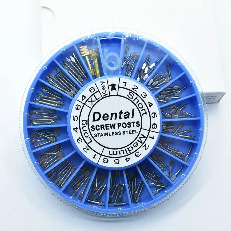 Dental instrument Stainless steel Screw Post 120pcs&amp2Key for dentist Supplies dental materials | Красота и здоровье
