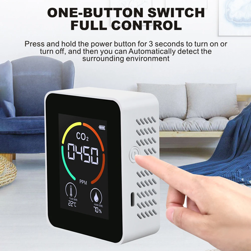 

3 in 1 Portable Multifunctional Digital CO2 Detector Temperature Humidity Sensor Measuring Mini Indoor Air Quality Monitor#20