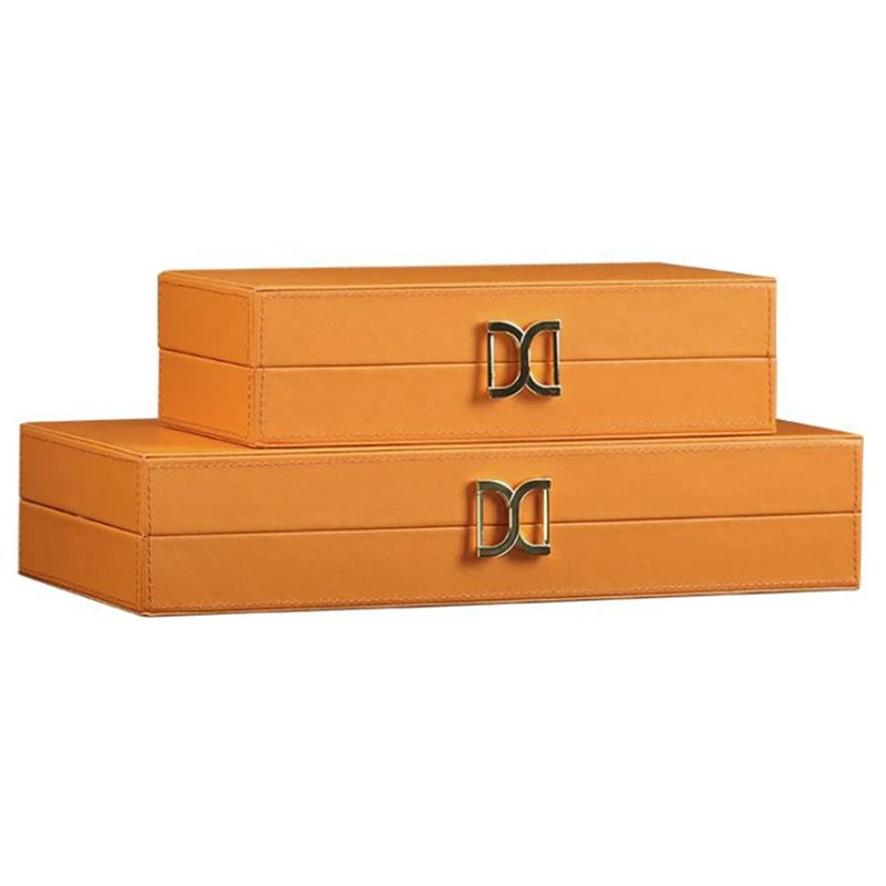 

Modern Simple Storage Jewelry Box Model Room Home Orange Soft Decor