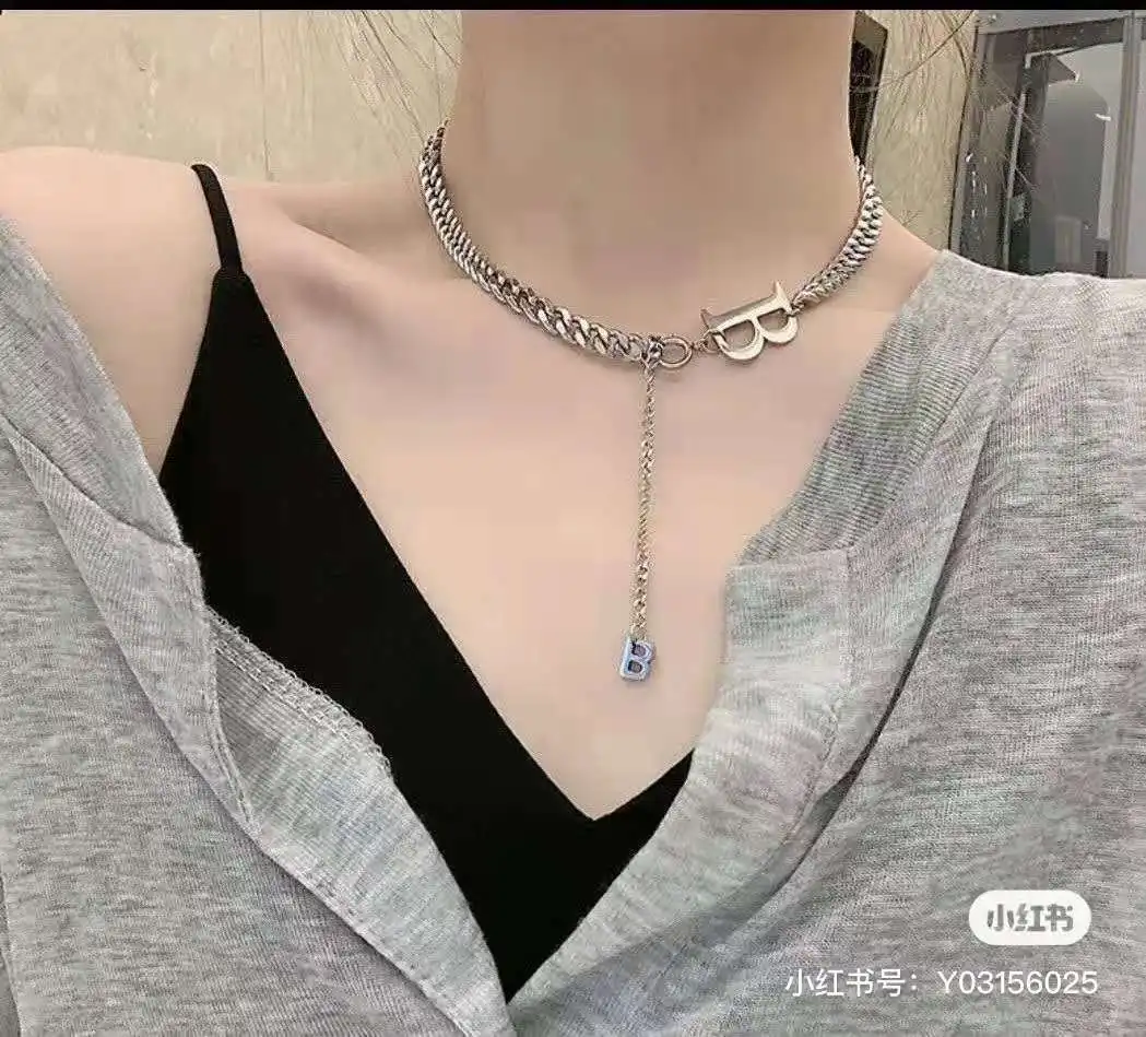 

New European and American summer personality trend letter chain style necklace