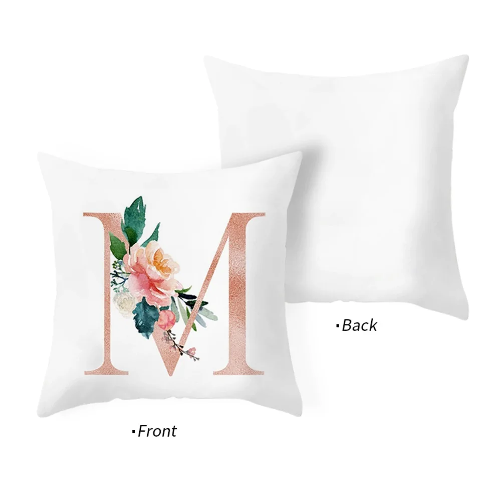 Flower Pillow Cover Case Letter English Alphabet Printed Pillowcase For Kids Room 45x45cm | Дом и сад