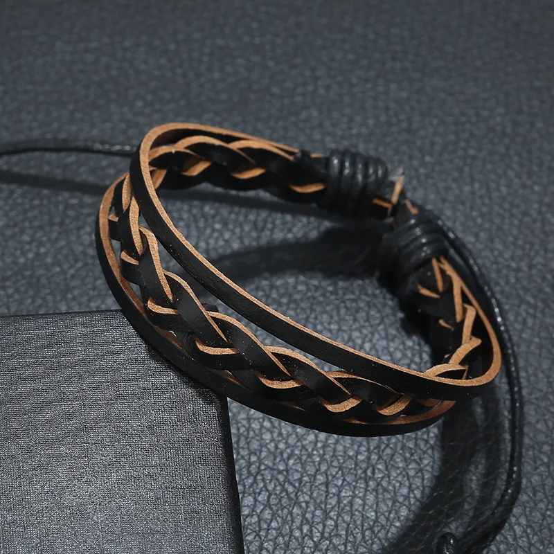 2019 новые ювелирные изделия винтажное плетеное кожаное кольцо простые браслеты