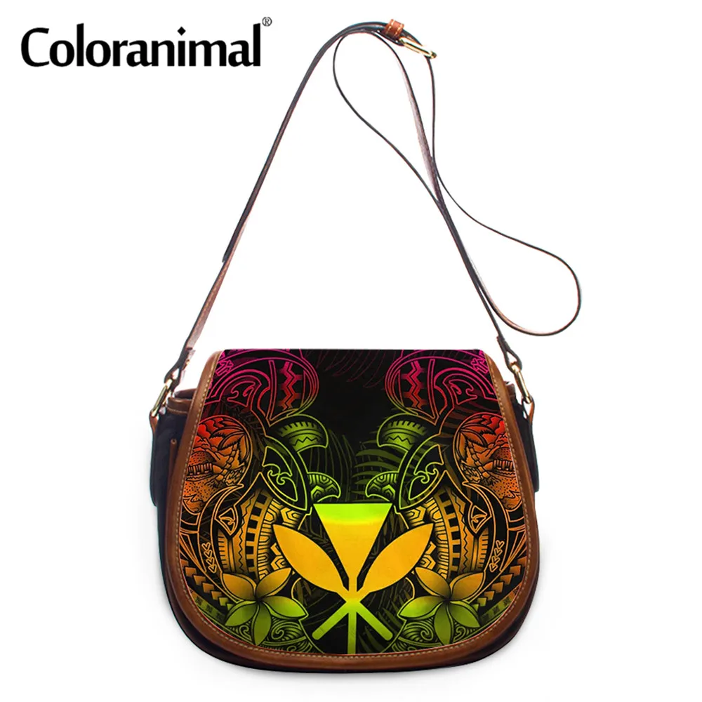 

Coloranimal Fashion New Messenger Bag for Women Hawaii Kanaka Maoli Turtle Homeland Printed Lady Crossbody Bag PU Shoulder Bolsa