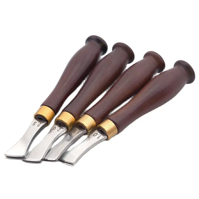 1pcs Leather Craft Tools Line Indentation Implement DIY Handmade Edge Cutter Shallow Round Solid Wood Blank Holder | Дом и сад