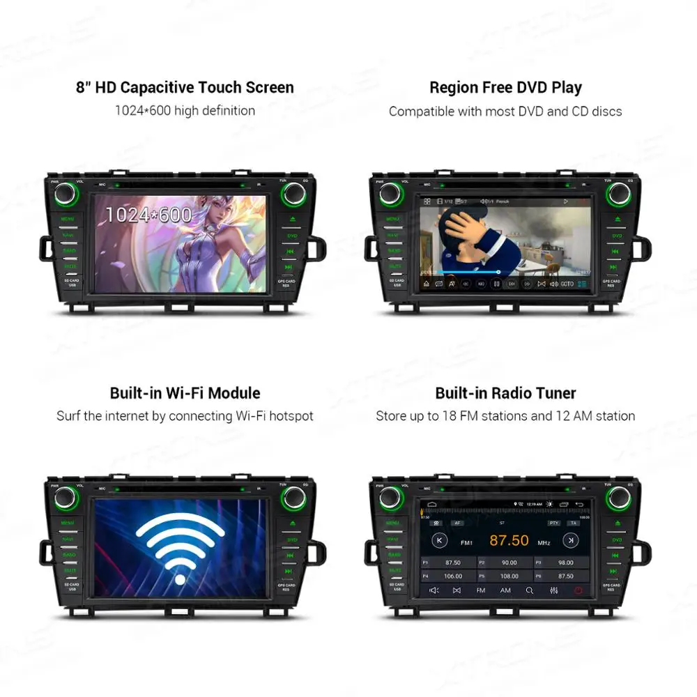 Xtrons8 'ɺndroid Q DSP автомобильный мультимедийный DVD-плеер с GPS-навигацией радио для