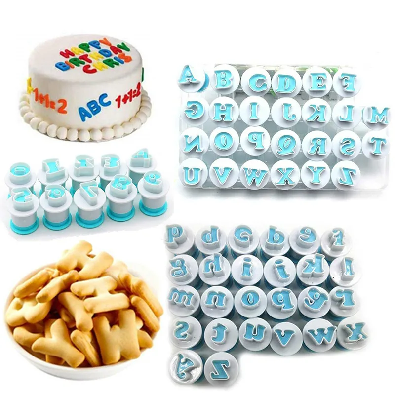 

Alphabet Number Biscuit Cutter Lowercase Uppercase Letter Cake Decorating Cookie Tools Stamp Mold Dessert Baking Accessories