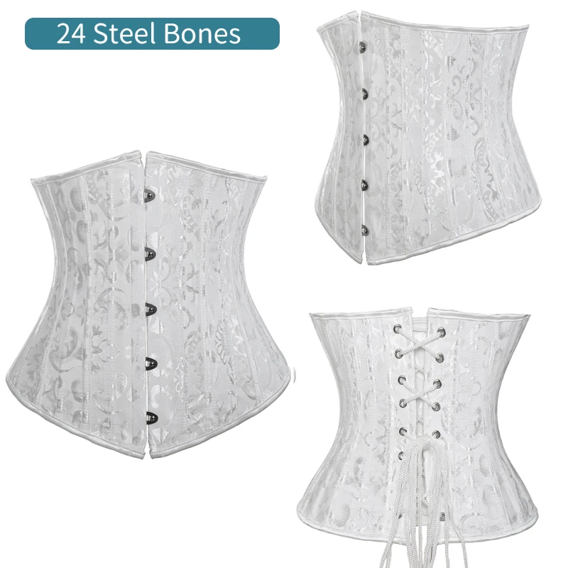24 Steel Bones 4 Miss Moly Готический корсет под грудь, сексуальный корсет и Талия, бюстье, топ для тренировок, Корректирующее белье, пояс размера плюс, нижнее белье, корсетные S-6XL - Цвет: 24 Steel Bones 4
