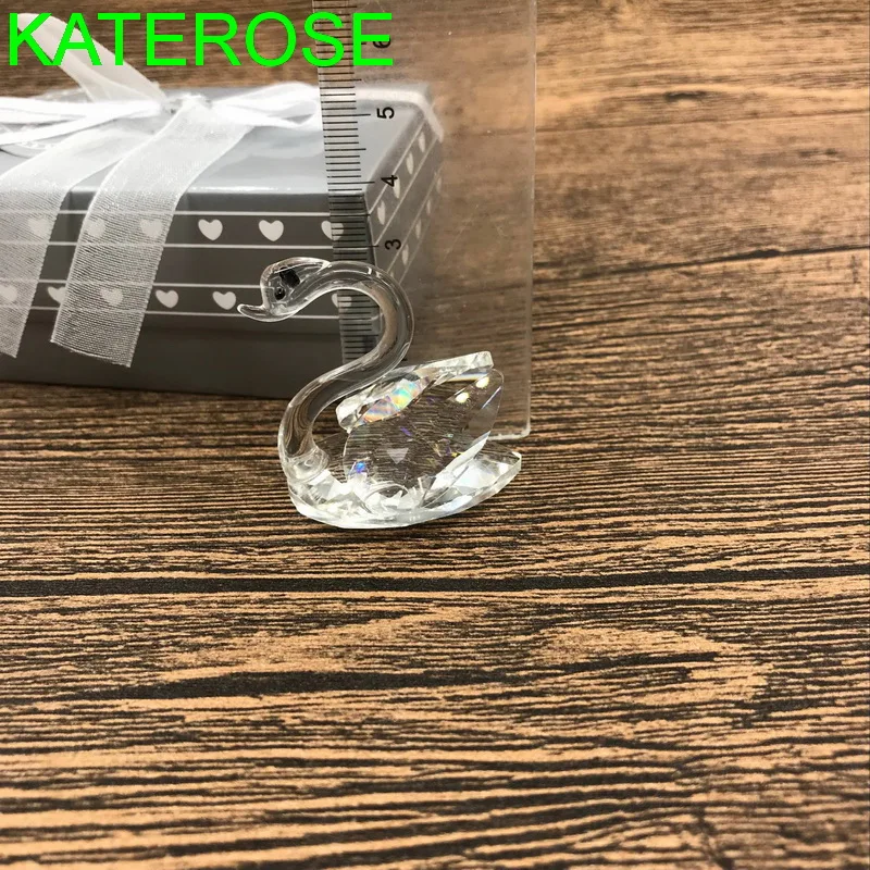 Мини Хрустальный Лебедь в серебряной подарочной коробке украшение для