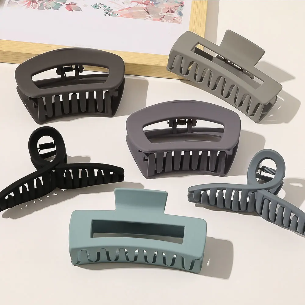 

Large Geometric Barrettes Cool Color Hair Claws Matte Frosted Hair Clip For Women Girls Korean Style Hair Accessories Headwear