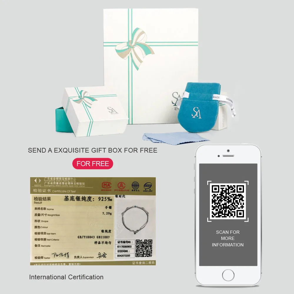 Женский двухуровневый браслет SA SILVERAGE из серебра 925 пробы с цепочкой Изящные