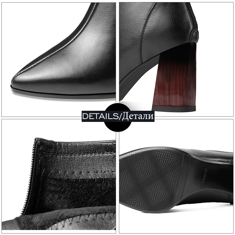 Ботильоны ISNOM на высоком каблуке в полоску женские ботинки женская обувь из