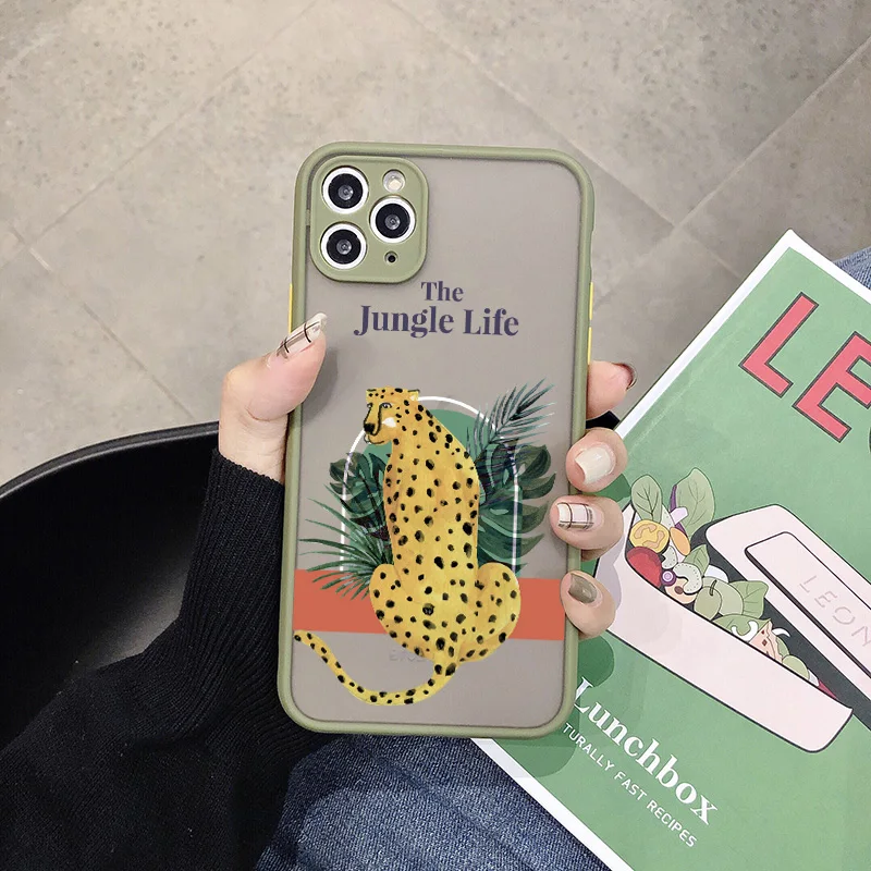 

Jungle leopard Phone Case for IPhone 12 11 Pro Max mini X XR XS MAX SE 2 for IPhone 6S 7 8 PlusTPU hard Shockproof Back cover