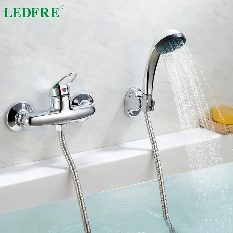 Смеситель для ванной LEDFRE LF56C130 одноуровневый кран холодной и горячей воды одна