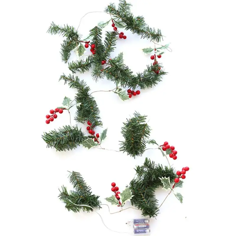 

LED Copper Lights Pine Cone String Lights Christmas Tree Decoration Light Green Leaf Red Fruit Christmas Tree Decoration Light