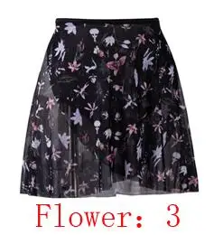 BL060-flower 3 Балетный маленький фартук высокого качества для девочек, мягкий сетчатый цветок, трико с юбкой, для взрослых, цветочный принт, балетное платье для танцев - Цвет: BL060-flower 3
