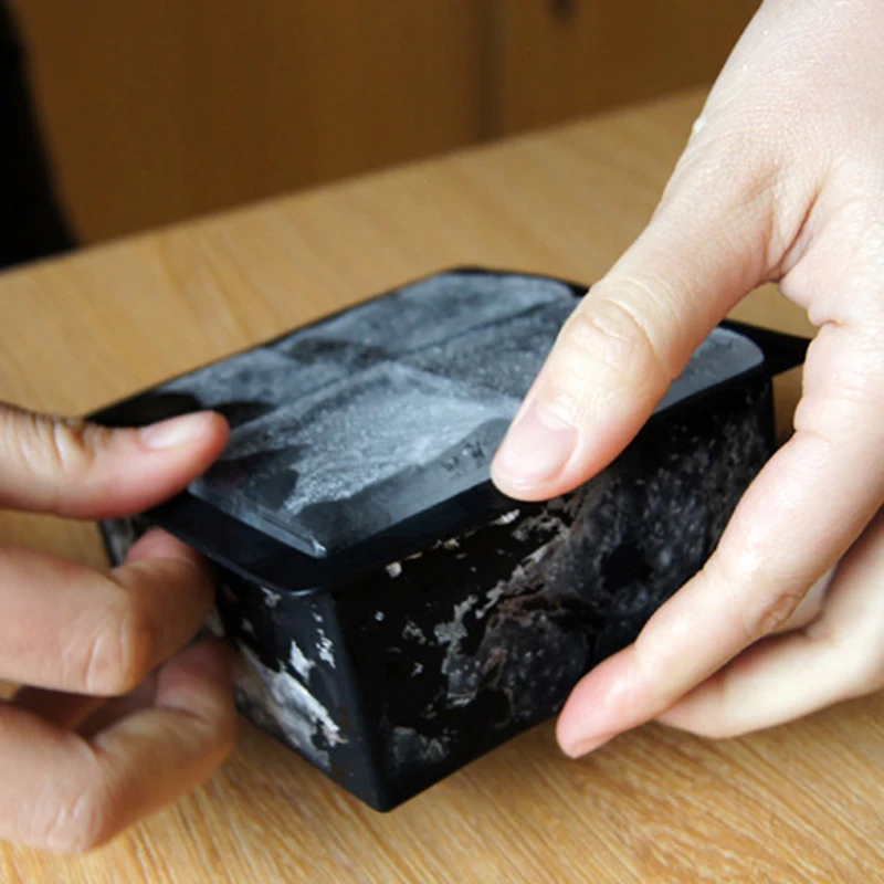 DIY креативный 4 квадратный лоток для льда силиконовый большой размер плесень бар